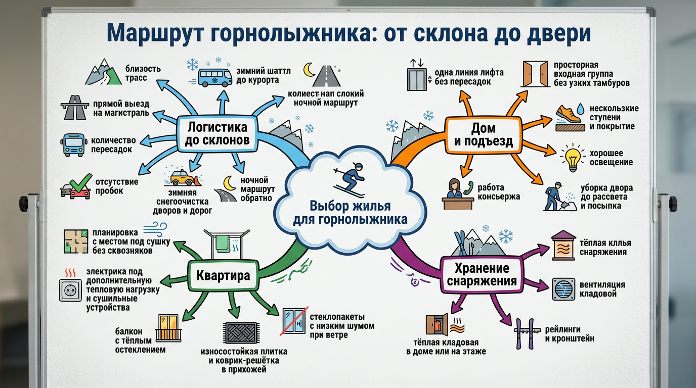 Маршрут горнолыжника: от склона до двери